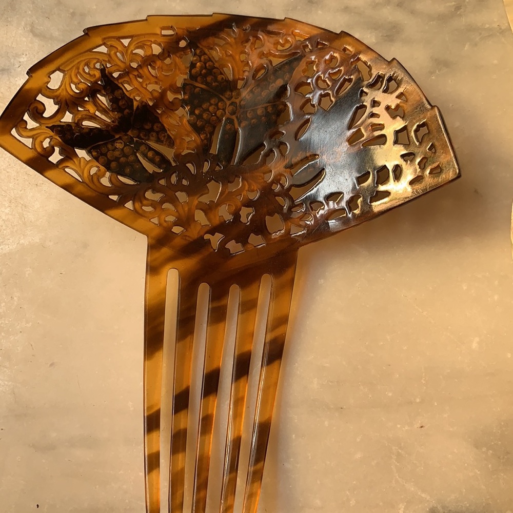 VTG Hair Comb. Three Blue Butterflies - Picture 5 of 5